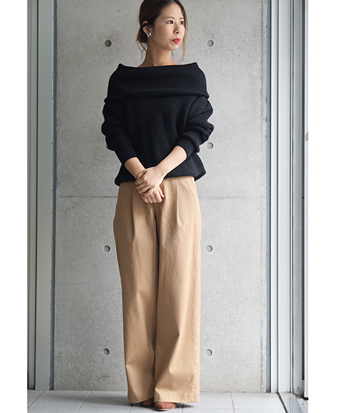 laboratory work（ラボラトリーワーク）の「カルゼストレッチワイドパンツ（その他パンツ・レディース・カーキ/ベージュ/ネイビー・MEDIUM/SMALL）」の19枚目の写真