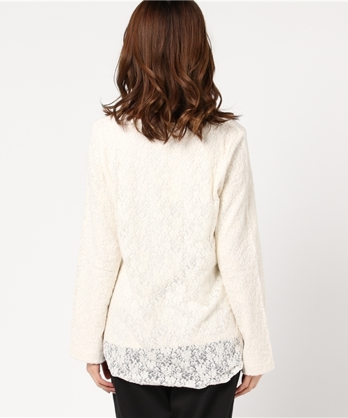 MOUSSY(マウジー)の「Brushed Lace Tops(Tシャツ/カットソー・レディース・オレンジ系その他/オフホワイト/ライトブラック・FREE)」の6枚目の写真