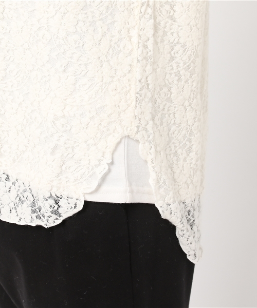 MOUSSY(マウジー)の「Brushed Lace Tops(Tシャツ/カットソー・レディース・オレンジ系その他/オフホワイト/ライトブラック・FREE)」の9枚目の写真