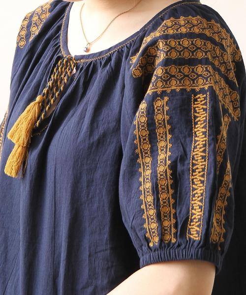 coen（コーエン）の「【Market】コットン袖エンブロイダリーブラウスⅠ（シャツ/ブラウス・レディース・オフホワイト/ネイビー・FREE）」の8枚目の写真