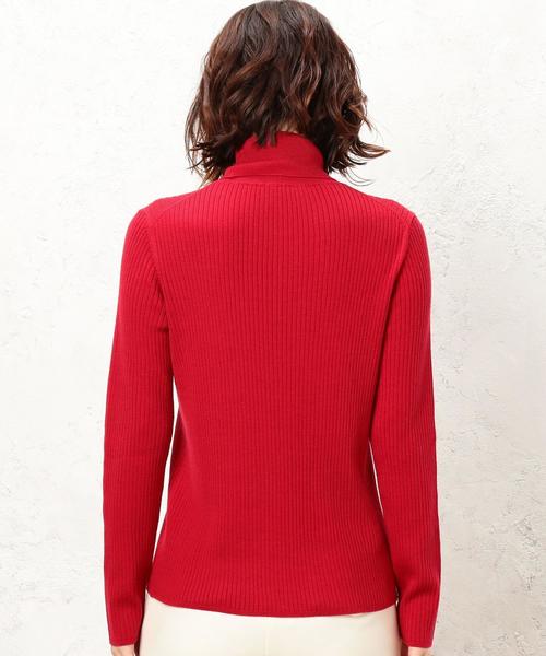 green label relaxing（グリーンレーベルリラクシング）の「[手洗い可能] CR W リブ タートル 12G ニット ◆（ニット/セーター・レディース・ライトグレー/ネイビー/レッド/オフホワイト/ターコイズブルー/ライトピンク/コバルトブルー/その他1・FREE）」の20枚目の写真