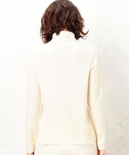 green label relaxing（グリーンレーベルリラクシング）の「[手洗い可能] CR W リブ タートル 12G ニット ◆（ニット/セーター・レディース・ライトグレー/ネイビー/レッド/オフホワイト/ターコイズブルー/ライトピンク/コバルトブルー/その他1・FREE）」の10枚目の写真