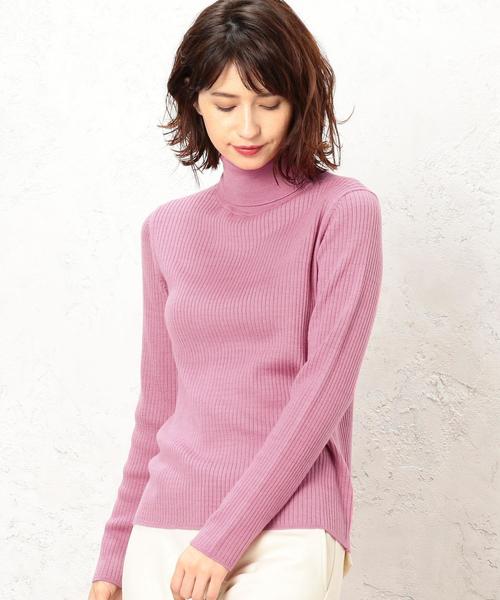 green label relaxing（グリーンレーベルリラクシング）の「[手洗い可能] CR W リブ タートル 12G ニット ◆（ニット/セーター・レディース・ライトグレー/ネイビー/レッド/オフホワイト/ターコイズブルー/ライトピンク/コバルトブルー/その他1・FREE）」の21枚目の写真