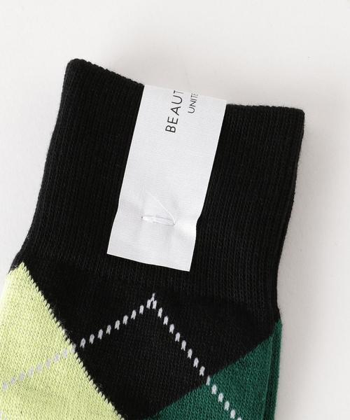BEAUTY&YOUTH UNITED ARROWS（ビューティーアンドユースユナイテッドアローズ）の「BY アーガイル ソックス ◆（ソックス/靴下・メンズ・ホワイト/ブラック/グレー/ネイビー・FREE）」の5枚目の写真