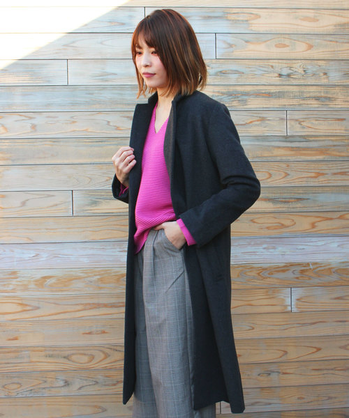 koe（コエ）の「ウール混チェスターコート（チェスターコート・レディース・ダークグレー/ライトグレー/キャメル・L/M/S）」の3枚目の写真