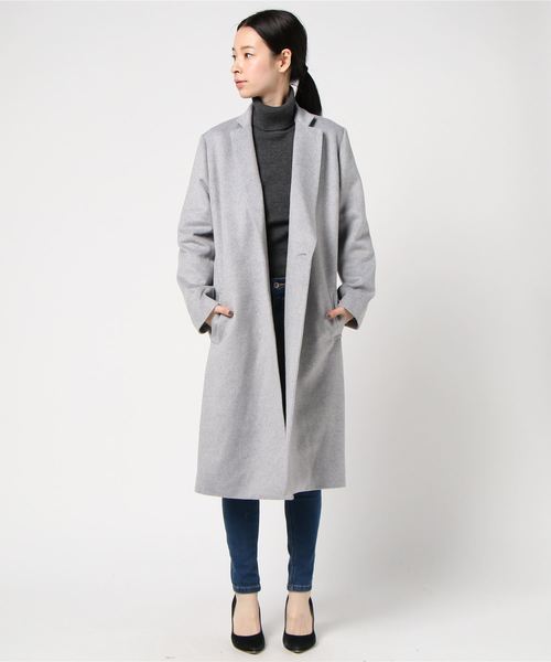 koe（コエ）の「ウール混チェスターコート（チェスターコート・レディース・ダークグレー/ライトグレー/キャメル・L/M/S）」の9枚目の写真