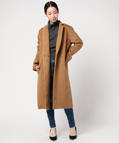 koe（コエ）の「ウール混チェスターコート（チェスターコート・レディース・ダークグレー/ライトグレー/キャメル・L/M/S）」の7枚目の写真