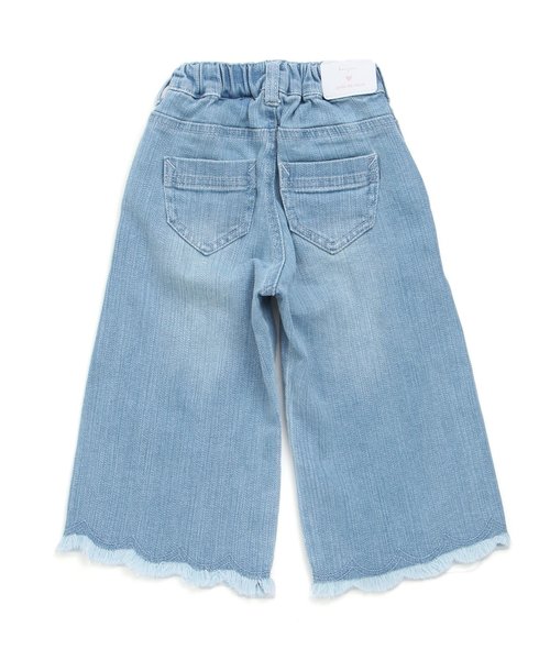 apres les cours(アプレレクール)の「フリンジデニムパンツ 9分丈(デニムパンツ・キッズ・ネイビー/サックスブルー・90/100/110/120/130/140)」の10枚目の写真