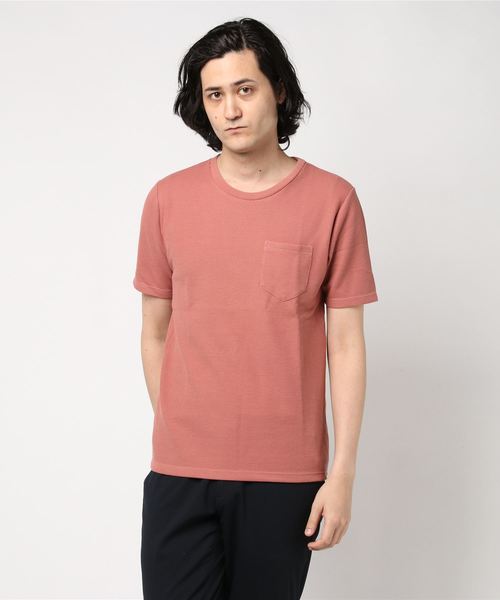 JOKER(ジョーカー)の「ワッフルポケット半袖Tシャツ(Tシャツ/カットソー・メンズ・カーキ/ピンク/ブルー系その他/ブラック/ベージュ/オフホワイト・L/M/XL)」の6枚目の写真