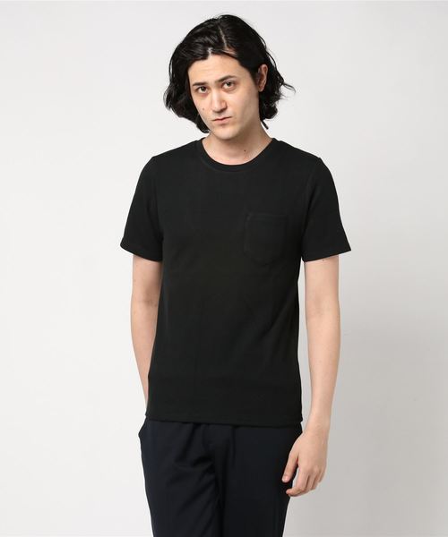 JOKER(ジョーカー)の「ワッフルポケット半袖Tシャツ(Tシャツ/カットソー・メンズ・カーキ/ピンク/ブルー系その他/ブラック/ベージュ/オフホワイト・L/M/XL)」の3枚目の写真