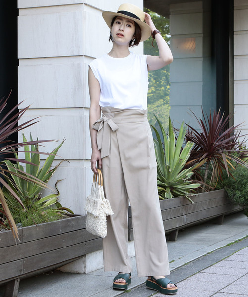 UNITED ARROWS ノースリーブネイビー/水色 アウトレットのレディースのシャツ / ブラウス（ブルー）の商品