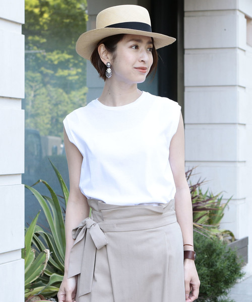 BEAUTY&YOUTH UNITED ARROWS（ビューティーアンドユースユナイテッドアローズ）の「BY∴ ドライコットンノースリーブカットソー o（Tシャツ/カットソー・レディース・ホワイト/ライム/ダークグレー/パープル/ダークグリーン/ベージュ/ブラック/ライトブルー・FREE）」の22枚目の写真