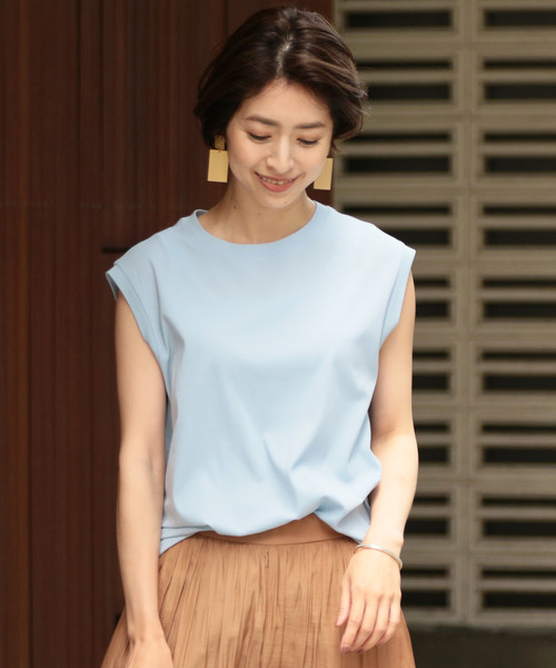 BEAUTY&YOUTH UNITED ARROWS（ビューティーアンドユースユナイテッドアローズ）の「BY∴ ドライコットンノースリーブカットソー o（Tシャツ/カットソー・レディース・ホワイト/ライム/ダークグレー/パープル/ダークグリーン/ベージュ/ブラック/ライトブルー・FREE）」の10枚目の写真