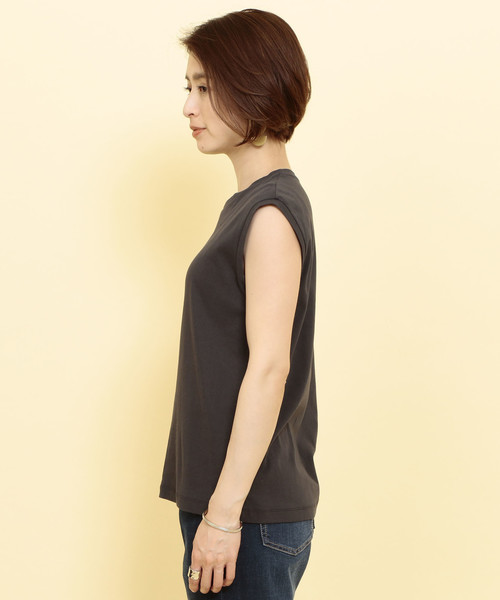 BEAUTY&YOUTH UNITED ARROWS（ビューティーアンドユースユナイテッドアローズ）の「BY∴ ドライコットンノースリーブカットソー o（Tシャツ/カットソー・レディース・ホワイト/ライム/ダークグレー/パープル/ダークグリーン/ベージュ/ブラック/ライトブルー・FREE）」の20枚目の写真