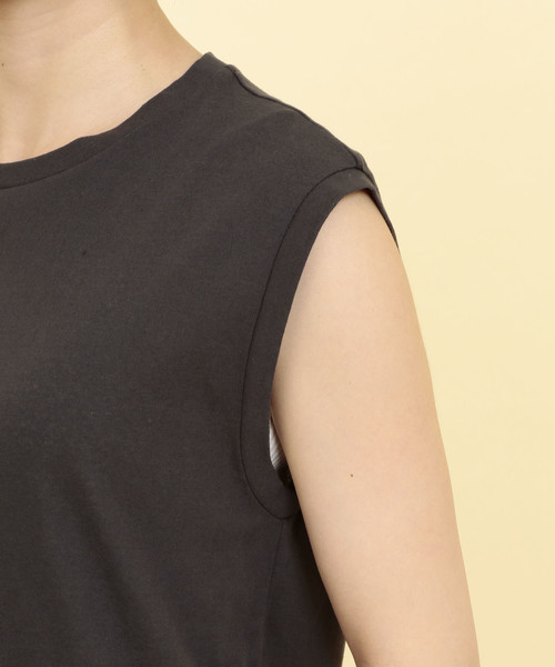 BEAUTY&YOUTH UNITED ARROWS（ビューティーアンドユースユナイテッドアローズ）の「BY∴ ドライコットンノースリーブカットソー o（Tシャツ/カットソー・レディース・ホワイト/ライム/ダークグレー/パープル/ダークグリーン/ベージュ/ブラック/ライトブルー・FREE）」の17枚目の写真