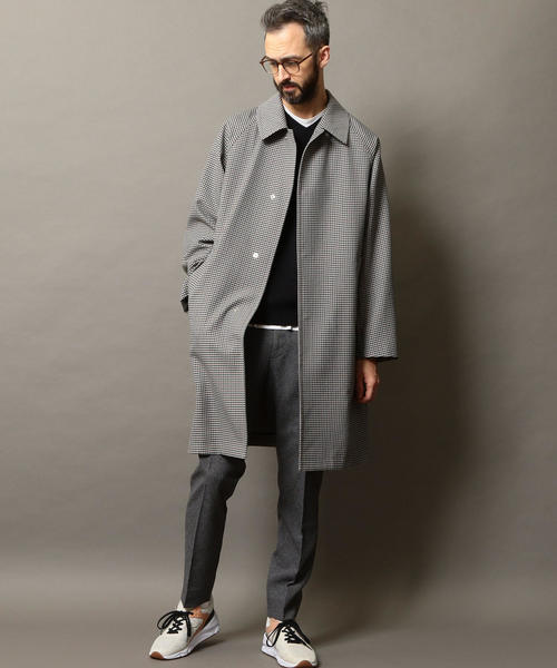 BEAUTY&YOUTH UNITED ARROWS（ビューティーアンドユースユナイテッドアローズ）の「BY ガンクラブチェック コート о（ステンカラーコート・メンズ・グレー/ベージュ・MEDIUM/LARGE/SMALL/X-LARGE）」の3枚目の写真