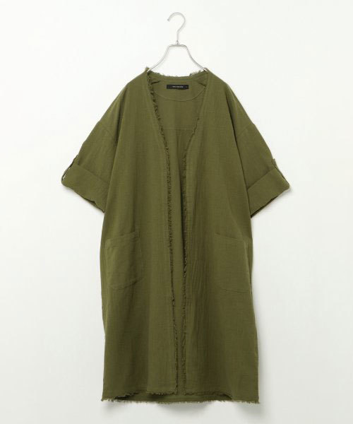 VENCEEXCHANGE（ヴァンスエクスチェンジ）の「トッパーガウン（カーディガン/ボレロ・レディース・ボルドー/オリーブ/ベージュ・M）」の2枚目の写真