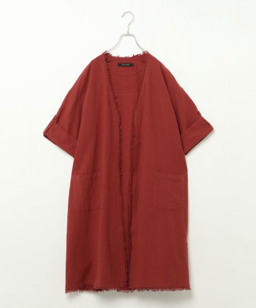 VENCEEXCHANGE（ヴァンスエクスチェンジ）の「トッパーガウン（カーディガン/ボレロ・レディース・ボルドー/オリーブ/ベージュ・M）」の3枚目の写真