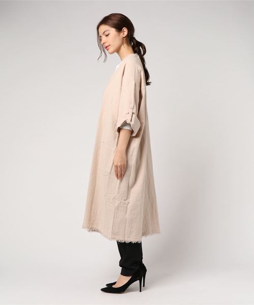 VENCEEXCHANGE（ヴァンスエクスチェンジ）の「トッパーガウン（カーディガン/ボレロ・レディース・ボルドー/オリーブ/ベージュ・M）」の4枚目の写真