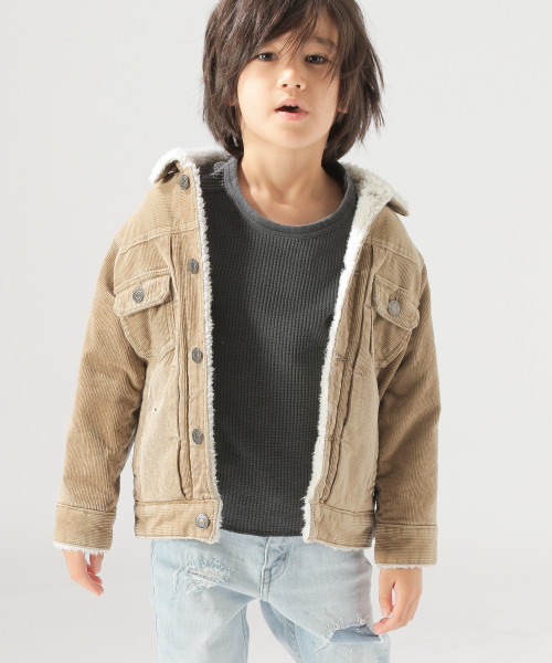 BAYFLOW（ベイフロー）の「[KIDS]ボアランチジャケット（ブルゾン・キッズ・オレンジ/クリアブルー/ベージュ・LARGE/MEDIUM/SMALL/XX-LARGE/X-LARGE）」の2枚目の写真
