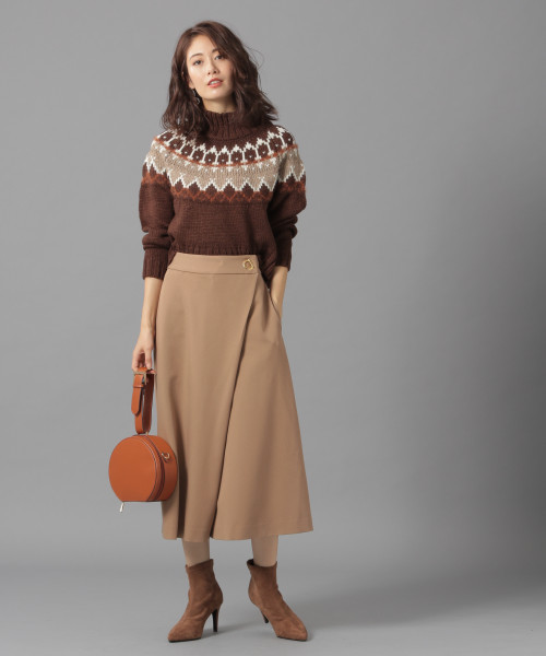 Andemiu（アンデミュウ）の「フォークロアショートニット818780（ニット/セーター・レディース・アイボリー/ブラウン・FREE）」の6枚目の写真