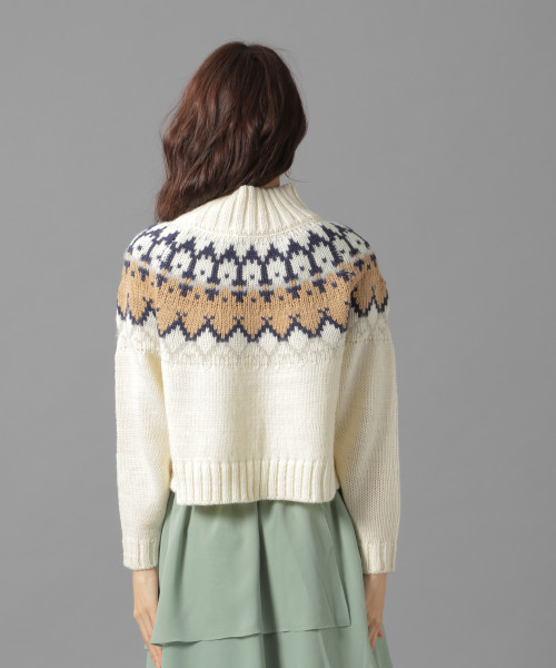 Andemiu（アンデミュウ）の「フォークロアショートニット818780（ニット/セーター・レディース・アイボリー/ブラウン・FREE）」の10枚目の写真