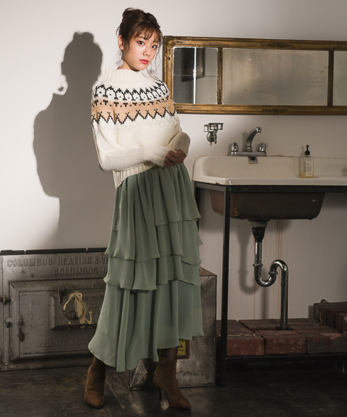 Andemiu（アンデミュウ）の「フォークロアショートニット818780（ニット/セーター・レディース・アイボリー/ブラウン・FREE）」の17枚目の写真