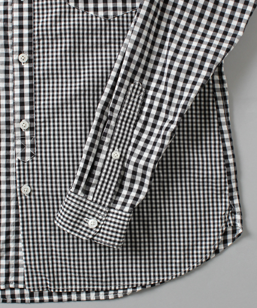 MASTER&Co（マスターアンドコー）の「MASTER&Co. / ＜WEB限定＞パネルギンガムチェック B.Dシャツ（シャツ/ブラウス・メンズ・ブラック・1/2/3/0）」の2枚目の写真