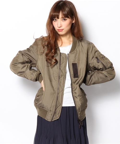 goa(ゴア)の「オリジナルShell MA-1(ナイロンジャケット・レディース・ブラック/モカ/カーキ・FREE)」の2枚目の写真