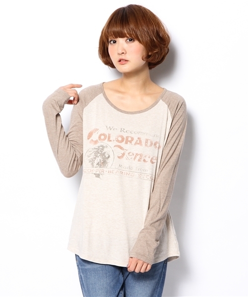 goa（ゴア）の「ネイティブアメリカンラグランTOP'S（Tシャツ/カットソー・レディース・グレー/ベージュ/ネイビー/モカ・FREE）」の4枚目の写真