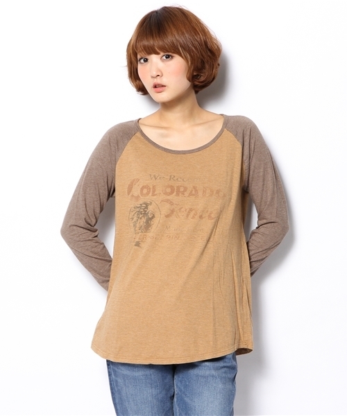 goa（ゴア）の「ネイティブアメリカンラグランTOP'S（Tシャツ/カットソー・レディース・グレー/ベージュ/ネイビー/モカ・FREE）」の3枚目の写真