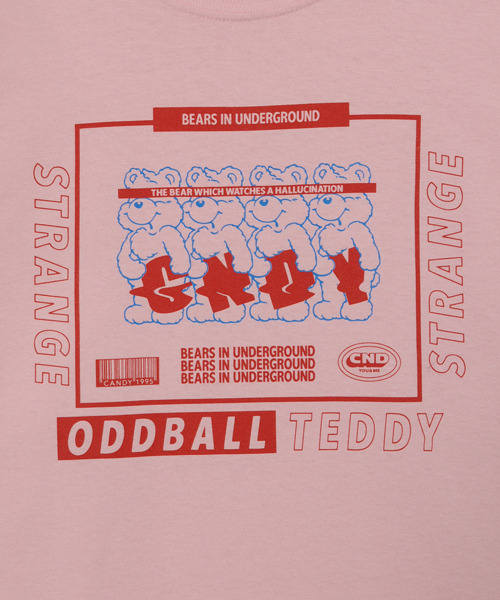 Candy Stripper（キャンディストリッパー）の「ODDBALL TEDDY L/S Tシャツ（Tシャツ/カットソー・レディース・ブラック/オフホワイト/ピンク・2）」の4枚目の写真