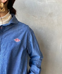 DANTON ダントン 丸襟プルオーバーシャツ シャンブレー インディゴ 36 DANTON（ダントン）の「[DANTON/ダントン] シャンブレー丸襟プル