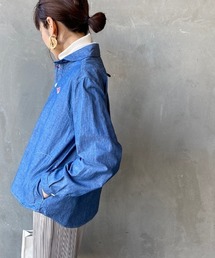 DANTON ダントン 丸襟プルオーバーシャツ シャンブレー インディゴ 36 DANTON ダントン 丸襟プルオーバーシャツ シャンブレー