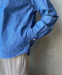 DANTON ダントン 丸襟プルオーバーシャツ シャンブレー インディゴ 36 DANTON（ダントン）の「[DANTON/ダントン] シャンブレー丸襟プル