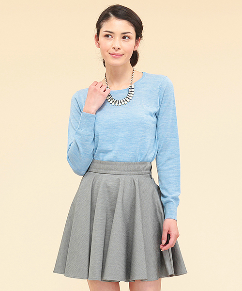 BEAMS LIGHTS Women's(ビームスライツ ウィメンズ)の「□BEAMS LIGHTS / ウォッシャブルウール プルオーバー(ニット/セーター・レディース・オフホワイト/ライトグレー/サックスブルー・ONE SIZE)」の3枚目の写真