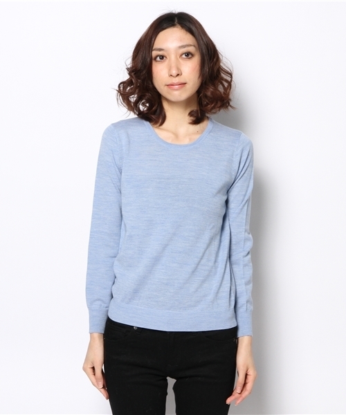 BEAMS LIGHTS Women's(ビームスライツ ウィメンズ)の「□BEAMS LIGHTS / ウォッシャブルウール プルオーバー(ニット/セーター・レディース・オフホワイト/ライトグレー/サックスブルー・ONE SIZE)」の4枚目の写真