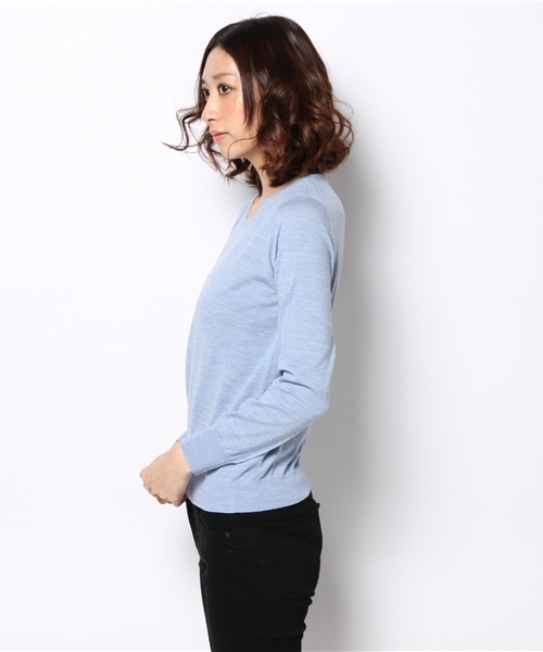 BEAMS LIGHTS Women's(ビームスライツ ウィメンズ)の「□BEAMS LIGHTS / ウォッシャブルウール プルオーバー(ニット/セーター・レディース・オフホワイト/ライトグレー/サックスブルー・ONE SIZE)」の5枚目の写真