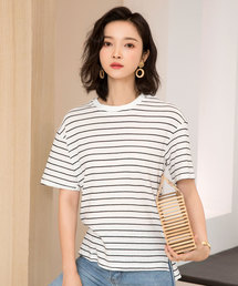 SAISON DE PAPILLON | 綿麻ナチュラルボーダープルオーバー(Tシャツ/カットソー)