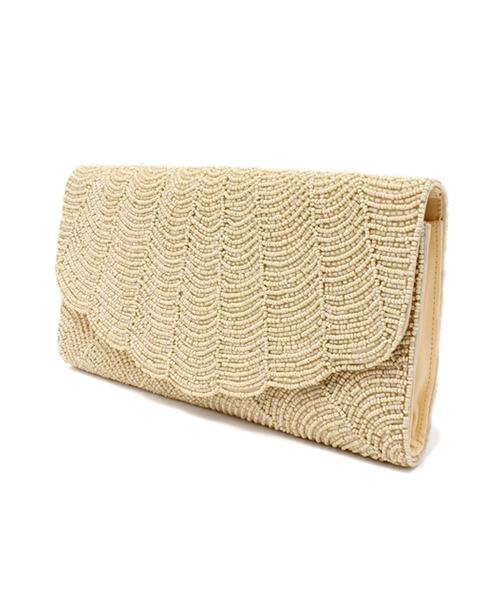 NANO universe（ナノユニバース）の「ANAN S/ビーズクラッチ（クラッチバッグ・レディース・ベージュ/ライトグレー・FREE）」の7枚目の写真