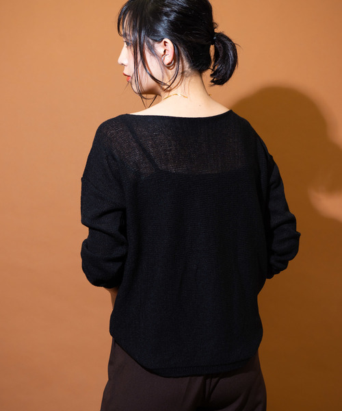 Aunt Marie's（アントマリーズ）の「AUNT MARIE'S Loose over knit（ニット/セーター・レディース・ブラック/ベージュ/ブラウン・FREE）」の8枚目の写真