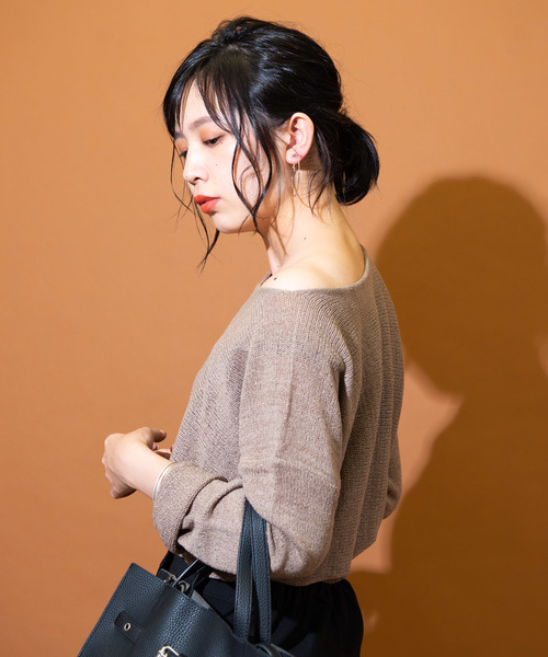 Aunt Marie's（アントマリーズ）の「AUNT MARIE'S Loose over knit（ニット/セーター・レディース・ブラック/ベージュ/ブラウン・FREE）」の13枚目の写真