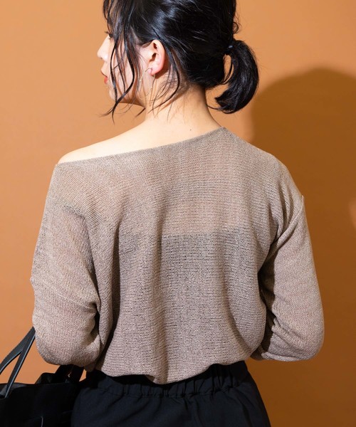 Aunt Marie's（アントマリーズ）の「AUNT MARIE'S Loose over knit（ニット/セーター・レディース・ブラック/ベージュ/ブラウン・FREE）」の6枚目の写真