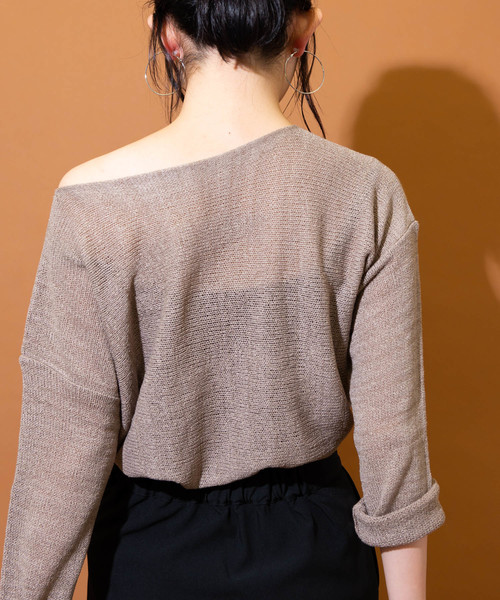 Aunt Marie's（アントマリーズ）の「AUNT MARIE'S Loose over knit（ニット/セーター・レディース・ブラック/ベージュ/ブラウン・FREE）」の11枚目の写真