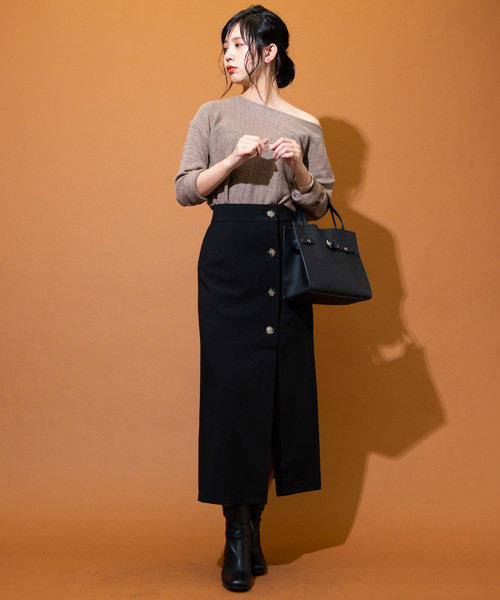 Aunt Marie's（アントマリーズ）の「AUNT MARIE'S Loose over knit（ニット/セーター・レディース・ブラック/ベージュ/ブラウン・FREE）」の9枚目の写真