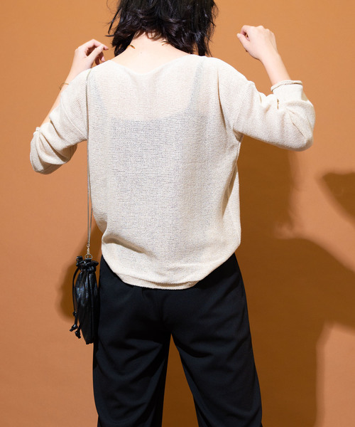 Aunt Marie's（アントマリーズ）の「AUNT MARIE'S Loose over knit（ニット/セーター・レディース・ブラック/ベージュ/ブラウン・FREE）」の5枚目の写真