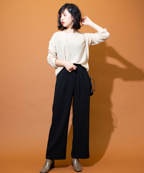 Aunt Marie's（アントマリーズ）の「AUNT MARIE'S Loose over knit（ニット/セーター・レディース・ブラック/ベージュ/ブラウン・FREE）」の7枚目の写真