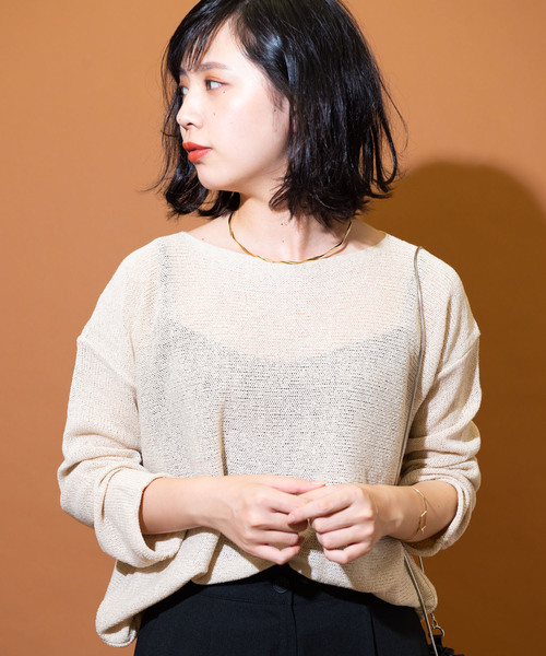 Aunt Marie's（アントマリーズ）の「AUNT MARIE'S Loose over knit（ニット/セーター・レディース・ブラック/ベージュ/ブラウン・FREE）」の20枚目の写真