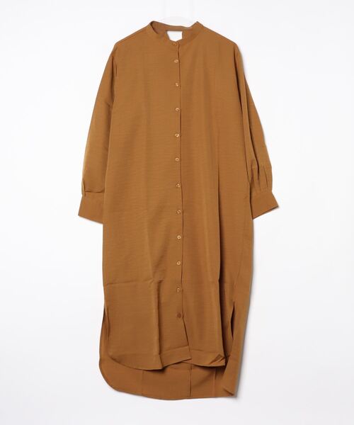 STYLEBLOCK(スタイルブロック)の「Eツイルバックツイスト長袖マキシシャツワンピース(シャツワンピース・レディース・ホワイト/ブラック/ベージュ・M)」の1枚目の写真