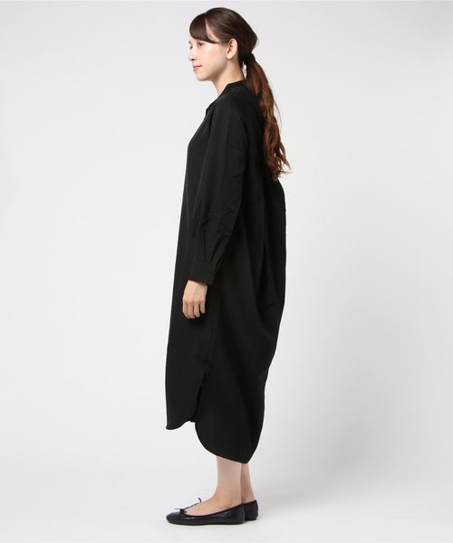 STYLEBLOCK(スタイルブロック)の「Eツイルバックツイスト長袖マキシシャツワンピース(シャツワンピース・レディース・ホワイト/ブラック/ベージュ・M)」の5枚目の写真